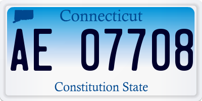 CT license plate AE07708