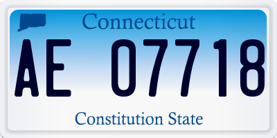 CT license plate AE07718