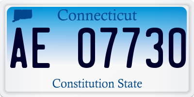 CT license plate AE07730