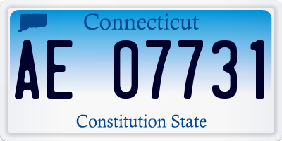 CT license plate AE07731