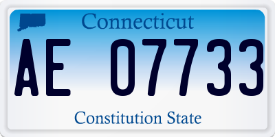 CT license plate AE07733