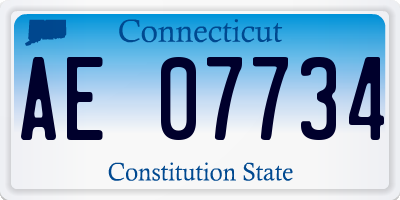 CT license plate AE07734