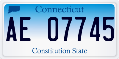 CT license plate AE07745
