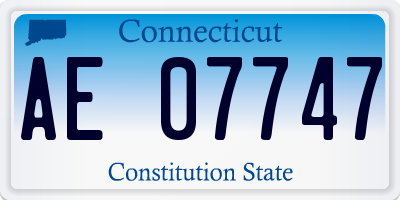 CT license plate AE07747