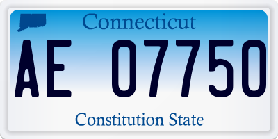 CT license plate AE07750