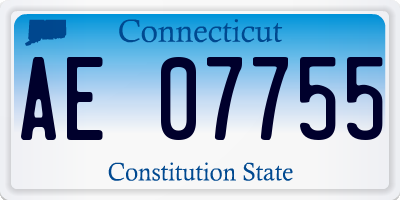 CT license plate AE07755