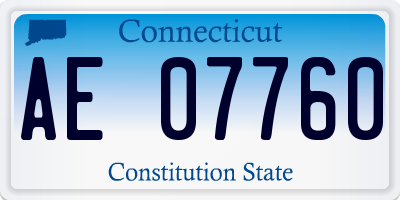 CT license plate AE07760