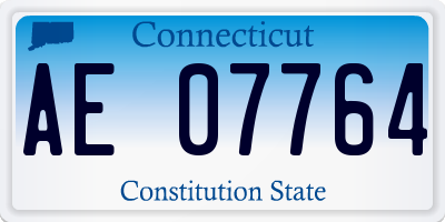 CT license plate AE07764