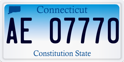 CT license plate AE07770
