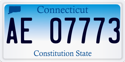 CT license plate AE07773