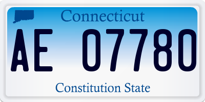 CT license plate AE07780