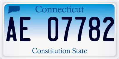 CT license plate AE07782