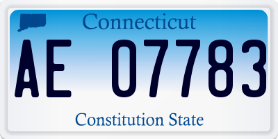 CT license plate AE07783