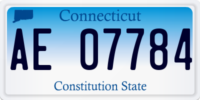 CT license plate AE07784