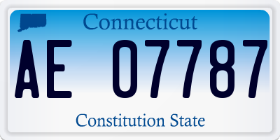 CT license plate AE07787