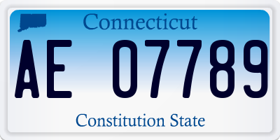 CT license plate AE07789