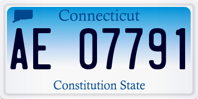 CT license plate AE07791