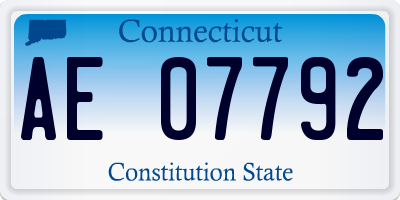 CT license plate AE07792