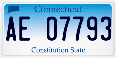 CT license plate AE07793