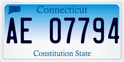 CT license plate AE07794