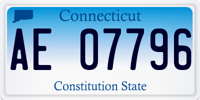 CT license plate AE07796