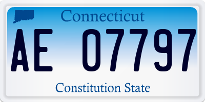 CT license plate AE07797
