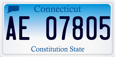 CT license plate AE07805