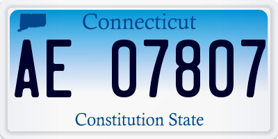 CT license plate AE07807