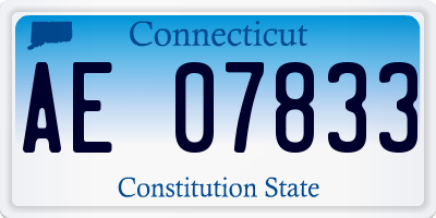 CT license plate AE07833