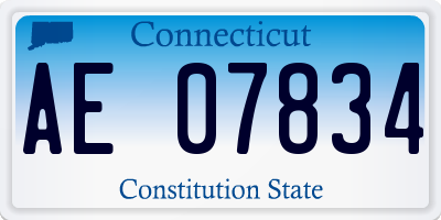 CT license plate AE07834