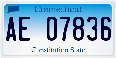 CT license plate AE07836