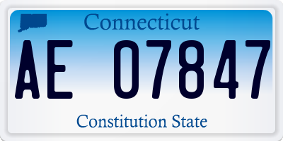 CT license plate AE07847