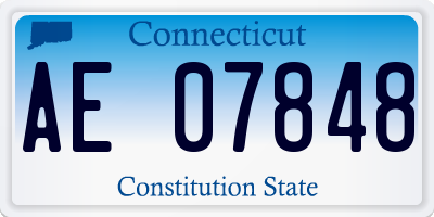 CT license plate AE07848
