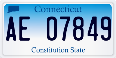CT license plate AE07849