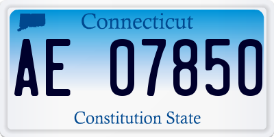CT license plate AE07850
