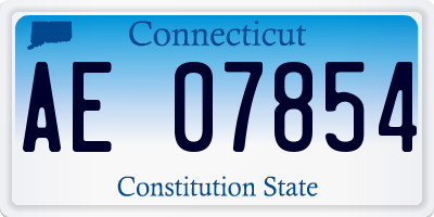 CT license plate AE07854