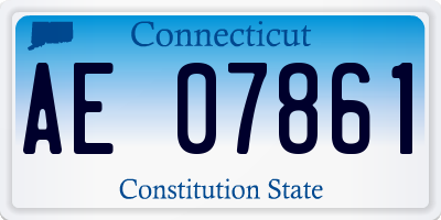 CT license plate AE07861