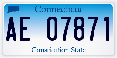 CT license plate AE07871