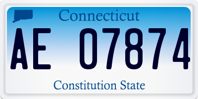 CT license plate AE07874