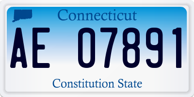 CT license plate AE07891