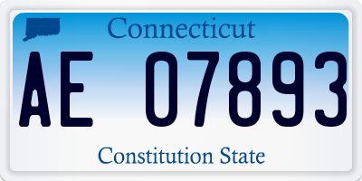 CT license plate AE07893
