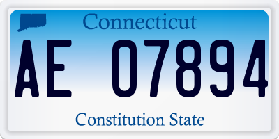 CT license plate AE07894