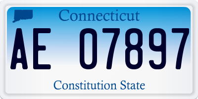 CT license plate AE07897