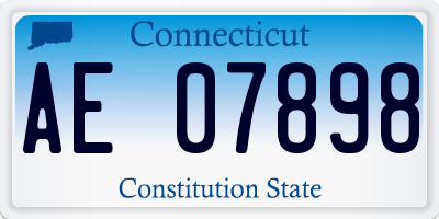 CT license plate AE07898