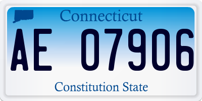 CT license plate AE07906