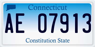 CT license plate AE07913