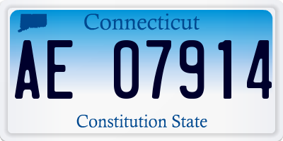 CT license plate AE07914