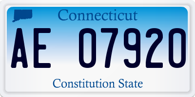 CT license plate AE07920