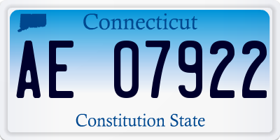 CT license plate AE07922