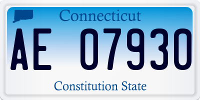CT license plate AE07930